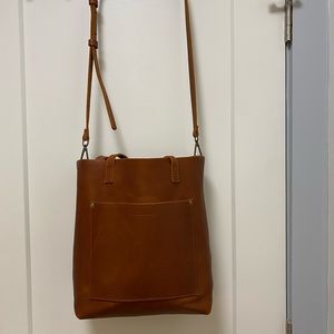 Portland Leather Cross-Body Bag- Deep Honey
